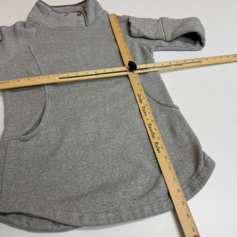 Prana Sweatshirt Womens Small Gray Pullover Snap Neck Fleece Lined - Picture 10 of 11